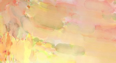 Pastel renklerde suluboya resim. Poster, duvar sanatı, afiş, kart, kitap kapağı ya da ambalaj için rahatlatıcı kompozisyonun yumuşak renkli çizimi. Modern fırça darbeleri resim.