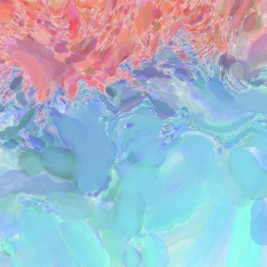 Çağdaş sanat. El işçiliğinin renkli dokusu. Modern resim. Yüzeyde suluboya vuruşlar. Sanatsal arkaplan resmi. Tablo üzerinde soyut resim. Fırça darbeleri. 