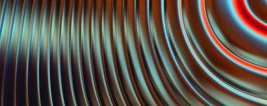 Soyut arkaplan. Renkli dalgalı yansıtıcı duvar kağıdı. Duvar kağıdı, afiş, arkaplan, kart, kitap kapağı veya web sitesi için grafiksel resimleme.