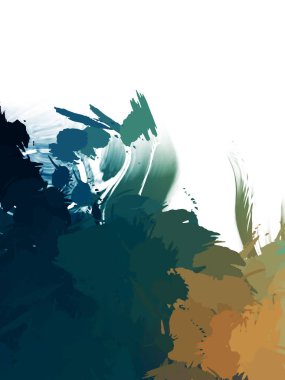 Taranmış Boyalı Soyut Arkaplan. Vahşi kaotik fırça darbeleri. Boya darbeleri. 2D İllüstrasyon. Fırça darbeli resim. 