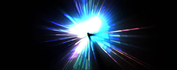 Futuristic Lens Flare Light Explosion Star Glowing Particles Lines Beautiful — Stock Photo, Image