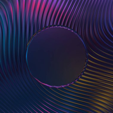 Soyut çerçeveli arkaplan. Renkli, canlı, dalgalı bir duvar kağıdı. Merkezi çerçeveli yaratıcı grafik 2d çizim. Dinamik şekilli modaya uygun sıvı örtüsü.