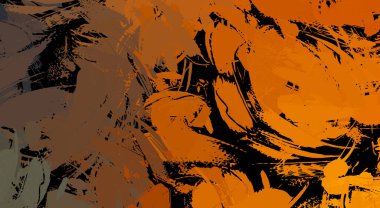 Canlı fırça darbeleriyle boyanmış. Renkli desenli resim. Fırçalanmış duvar kağıdını boya.