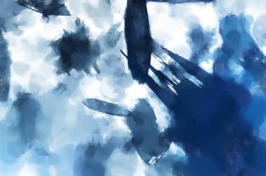 El yapımı sürreal soyut desenli suluboya. Modern sanatsal resim. 2D çizim. Arkaplan boyası karışımı. Yaratıcı duvar sanatı. Çağdaş sanat