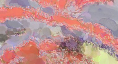 Pastel renklerde suluboya resim. Poster, duvar sanatı, afiş, kart, kitap kapağı ya da ambalaj için rahatlatıcı kompozisyonun yumuşak renkli çizimi. Modern fırça darbeleri resim.