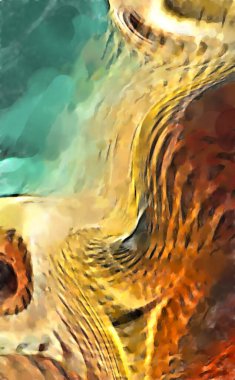 Modern sanat. Renkli çağdaş sanat eserleri. Renkli boya darbeleri. Soyut arkaplanda fırça darbeleri. fırça boyası.