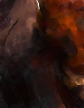 Modern sanat. Renkli çağdaş sanat eserleri. Renkli boya darbeleri. Soyut arkaplanda fırça darbeleri. fırça boyası.