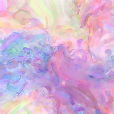 Pastel renklerde suluboya resim. Poster, duvar sanatı, afiş, kart, kitap kapağı ya da ambalaj için rahatlatıcı kompozisyonun yumuşak renkli çizimi. Modern fırça darbeleri resim.