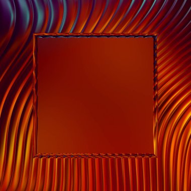 Soyut çerçeveli arkaplan. Renkli, canlı, dalgalı bir duvar kağıdı. Merkezi çerçeveli yaratıcı grafik 2d çizim. Dinamik şekilli modaya uygun sıvı örtüsü.