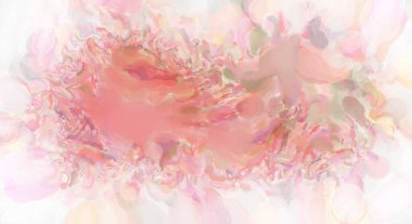 Pastel renklerde suluboya resim. Poster, duvar sanatı, afiş, kart, kitap kapağı ya da ambalaj için rahatlatıcı kompozisyonun yumuşak renkli çizimi. Modern fırça darbeleri resim.