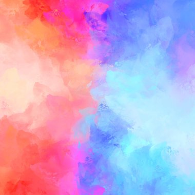 Canlı fırça darbeleriyle boyanmış. Renkli desenli resim. Fırçalanmış duvar kağıdını boya.