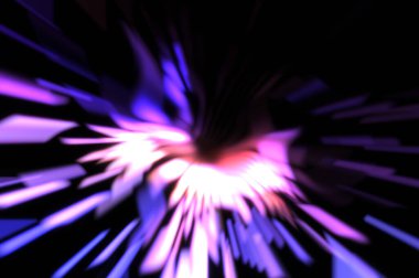 Işık parçacık izleri. Parlayan parçacıkları ve çizgileri olan ışık patlaması yıldızı. Güzel hareketli soyut ışın arkaplanı.