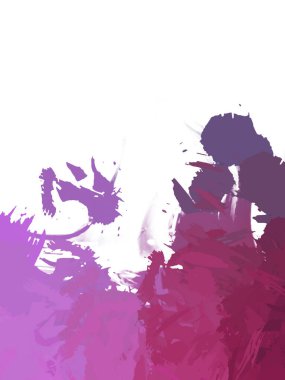 Taranmış Boyalı Soyut Arkaplan. Vahşi kaotik fırça darbeleri. Boya darbeleri. 2D İllüstrasyon. Fırça darbeli resim. 