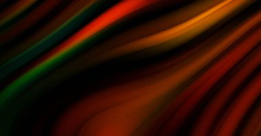 Siyah arka planda renkli düz çizgiler. Sıvı ve sıvı renkli dalgalar karanlıkta akıyor. Duvar kağıdı, afiş, arkaplan, kart, kitap, kapak, poster, afiş, broşür