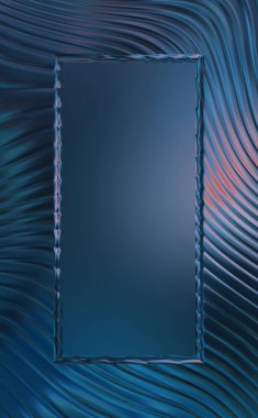 Soyut çerçeveli arkaplan. Renkli, canlı, dalgalı bir duvar kağıdı. Merkezi çerçeveli yaratıcı grafik 2d çizim. Dinamik şekilli modaya uygun sıvı örtüsü.