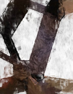 Soyut arkaplanda pürüzlü fırça darbeleri. Fırça boyası. Renkli boya darbeleri. Eşsiz duvar sanatı. Tuvaldeki modern sanat. Renkli çağdaş sanat eserleri. 