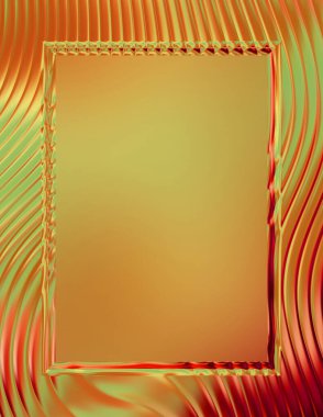 Soyut çerçeveli arkaplan. Renkli, canlı, dalgalı bir duvar kağıdı. Merkezi çerçeveli yaratıcı grafik 2d çizim. Dinamik şekilli modaya uygun sıvı örtüsü.