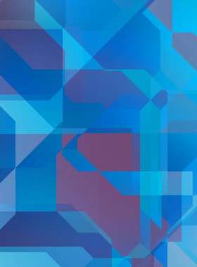 Renkli ve canlı geometrik şekiller katmanları var. Bir teknoloji planının dijital illüstrasyonu. Gelecekçi tasarım şablonu.