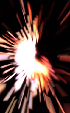 Işık parçacık izleri. Parlayan parçacıkları ve çizgileri olan ışık patlaması yıldızı. Güzel hareketli soyut ışın arkaplanı.