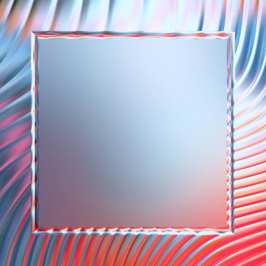 Soyut çerçeveli arkaplan. Renkli, canlı, dalgalı bir duvar kağıdı. Merkezi çerçeveli yaratıcı grafik 2d çizim. Dinamik şekilli modaya uygun sıvı örtüsü.