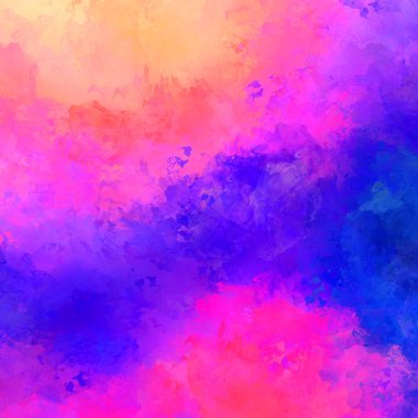 Canlı fırça darbeleriyle boyanmış. Renkli desenli resim. Fırçalanmış duvar kağıdını boya.