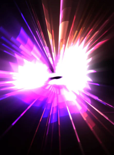 Futuristic Lens Flare Light Explosion Star Glowing Particles Lines Beautiful — Stock Photo, Image