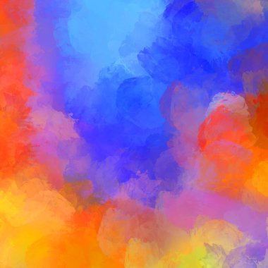 Canlı fırça darbeleriyle boyanmış. Renkli desenli resim. Fırçalanmış duvar kağıdını boya.