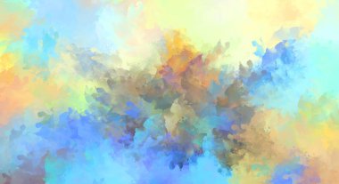 Renkli fırça darbelerinin 2D çizimi. Dekoratif desenli resim. canlı boya desenli arkaplan.