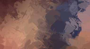 Vahşi fırça darbeleri. Taranmış Boyalı Soyut Arkaplan. Fırça darbesi ile boyanmış. Boya darbeleri. 2B Görüntü.