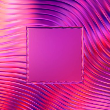 Soyut çerçeveli arkaplan. Renkli, canlı, dalgalı bir duvar kağıdı. Merkezi çerçeveli yaratıcı grafik 2d çizim. Dinamik şekilli modaya uygun sıvı örtüsü.