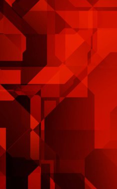 Renkli ve canlı geometrik şekiller katmanları var. Bir teknoloji planının dijital illüstrasyonu. Gelecekçi tasarım şablonu.