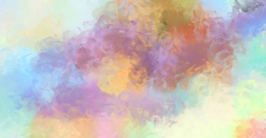 Renkli fırça darbelerinin 2D çizimi. Dekoratif desenli resim. canlı boya desenli arkaplan.