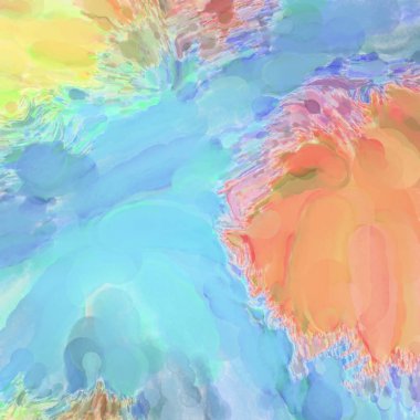 El yapımı sürreal soyut desenli suluboya. Modern sanatsal resim. 2D çizim. Arkaplan boyası karışımı. Yaratıcı duvar sanatı. Çağdaş sanat.