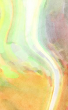 Alkol mürekkebini andıran rahatlatıcı fırça darbelerinin modern resmi. Poster, duvar sanatı, afiş, kart, kitap kapağı veya ambalaj için pastel renkli suluboya resim.