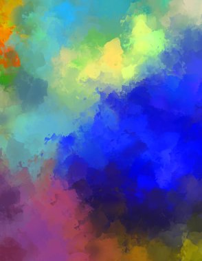 Sanatsal soyut arkaplan. Doku boyalı duvar kağıdı. Boya darbeleriyle yaratıcı bir illüstrasyon. Fırça desenli resim.