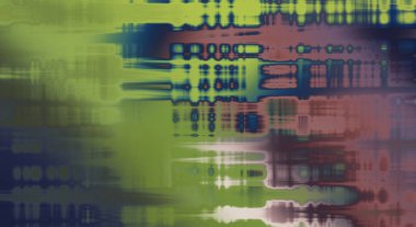 Soyut arkaplan. Yaşlanmış grunge dokusunda geometrik elementler. Farklı renk desenli grafiksel illüstrasyon.