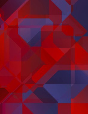 Renkli ve canlı geometrik şekiller katmanları var. Bir teknoloji planının dijital illüstrasyonu. Gelecekçi tasarım şablonu.