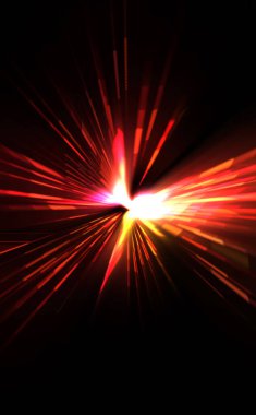 Fütürist mercek patlaması. Parlayan parçacıkları ve çizgileri olan ışık patlaması yıldızı. Güzel soyut ışın arkaplanı.