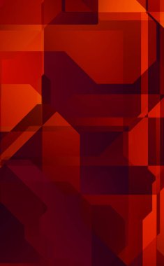 Renkli ve canlı geometrik şekiller katmanları var. Bir teknoloji planının dijital illüstrasyonu. Gelecekçi tasarım şablonu.