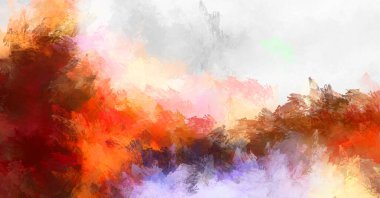 Sanatsal soyut arkaplan. Doku boyalı duvar kağıdı. Boya darbeleriyle yaratıcı bir illüstrasyon. Fırça desenli resim.