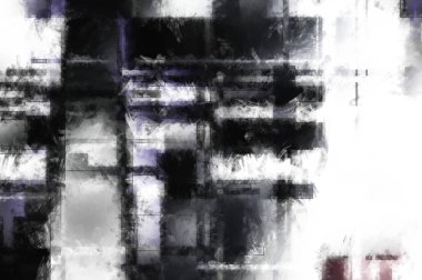 Modern sanat. Renkli çağdaş sanat eserleri. Renkli boya darbeleri. Soyut arkaplanda fırça darbeleri. Fırça boyası. Eşsiz duvar sanatı.