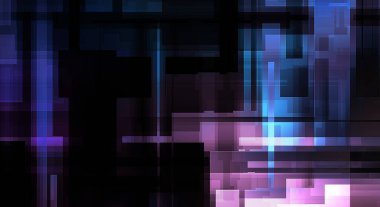 Fütürist soyut geometrik duvar kağıdı. Geometrik renkli şekiller. Dikdörtgen şekilli arka plan. Bir teknolojinin dijital illüstrasyonuName.