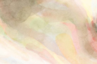 Pastel renklerde suluboya resim. Poster, duvar sanatı, afiş, kart, kitap kapağı ya da ambalaj için rahatlatıcı kompozisyonun yumuşak renkli çizimi. Modern fırça darbeleri resim.