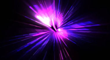 Fütürist mercek patlaması. Parlayan parçacıkları ve çizgileri olan ışık patlaması yıldızı. Güzel soyut ışın arkaplanı.