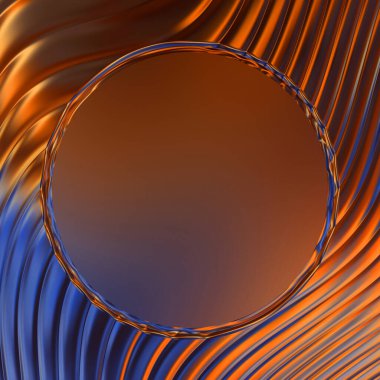 Soyut çerçeveli arkaplan. Renkli, canlı, dalgalı bir duvar kağıdı. Merkezi çerçeveli yaratıcı grafik 2d çizim. Dinamik şekilli modaya uygun sıvı örtüsü.