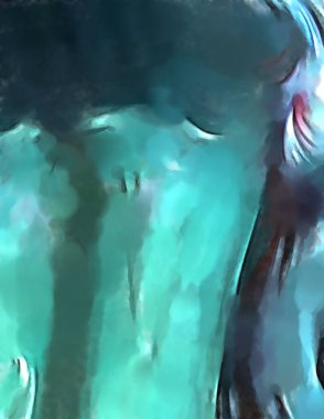 Soyut arkaplanda pürüzlü fırça darbeleri. Fırça boyası. Renkli boya darbeleri. Eşsiz duvar sanatı. Tuvaldeki modern sanat. Renkli çağdaş sanat eserleri. 