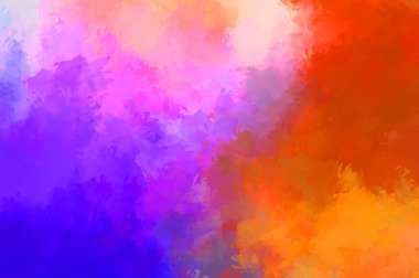 Renkli fırça darbelerinin 2D çizimi. Dekoratif desenli resim. canlı boya desenli arkaplan.