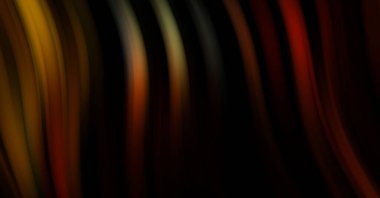 Siyah arka planda renkli düz çizgiler. Sıvı ve sıvı renkli dalgalar karanlıkta akıyor. Duvar kağıdı, afiş, arkaplan, kart, kitap, kapak, poster, afiş, broşür