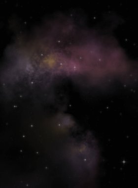 Galaksi uzayındaki yıldız alanı renkli nebula ile. Uzayın derinliklerinin bilim kurgu geçmişi. Ruhsal duvar kağıdı.