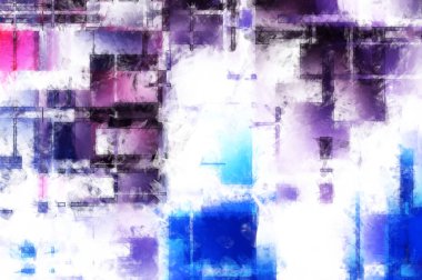 Modern sanat. Renkli çağdaş sanat eserleri. Renkli boya darbeleri. Soyut arkaplanda fırça darbeleri. Fırça boyası. Eşsiz duvar sanatı.